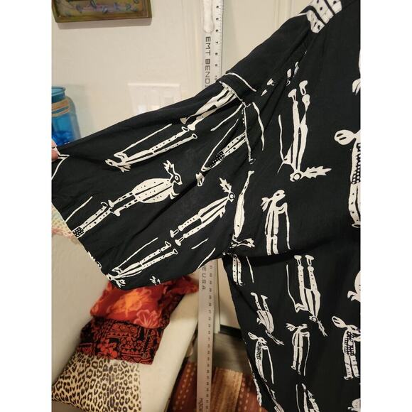 Vintage Mad Gringo Hawaiian Shirt Mens Size 2 XL Black White Button Up - Picture 5 of 9